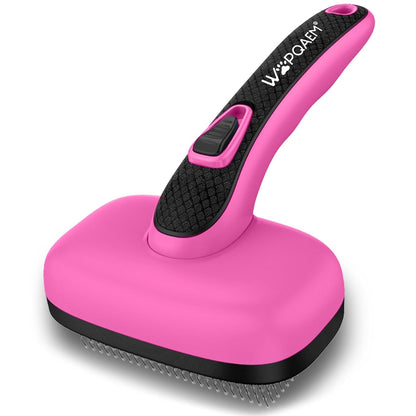 Self Cleaning Slicker Brush for Dog and Cat Deshedding, Green | Shedding Brush for Dogs & Cats, One-Click Retractable Bristles for Easy Cleaning Flying Hair at Home