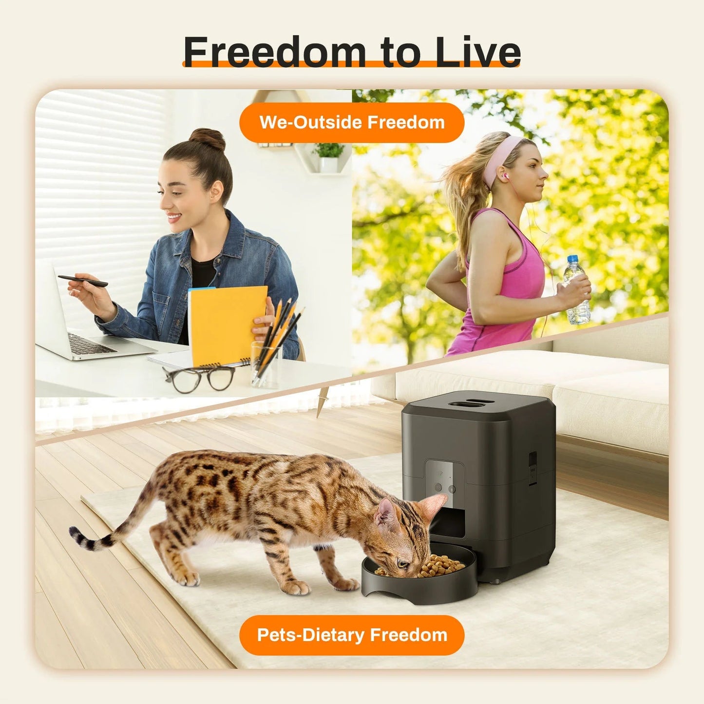 HEYBO Smart Pet Feeder - Automatic, App-Controlled, 2L for Cats & Small Dogs