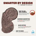 Dog Gone Smart the Dirty Dog Shammy - Antimicrobial Microfiber Dog Towel for Odor Control, Fast-Drying Plush, Dual Hand Pockets & Elastic, Super Absorbent, Machine Washable, 31 X 13 In, Grey