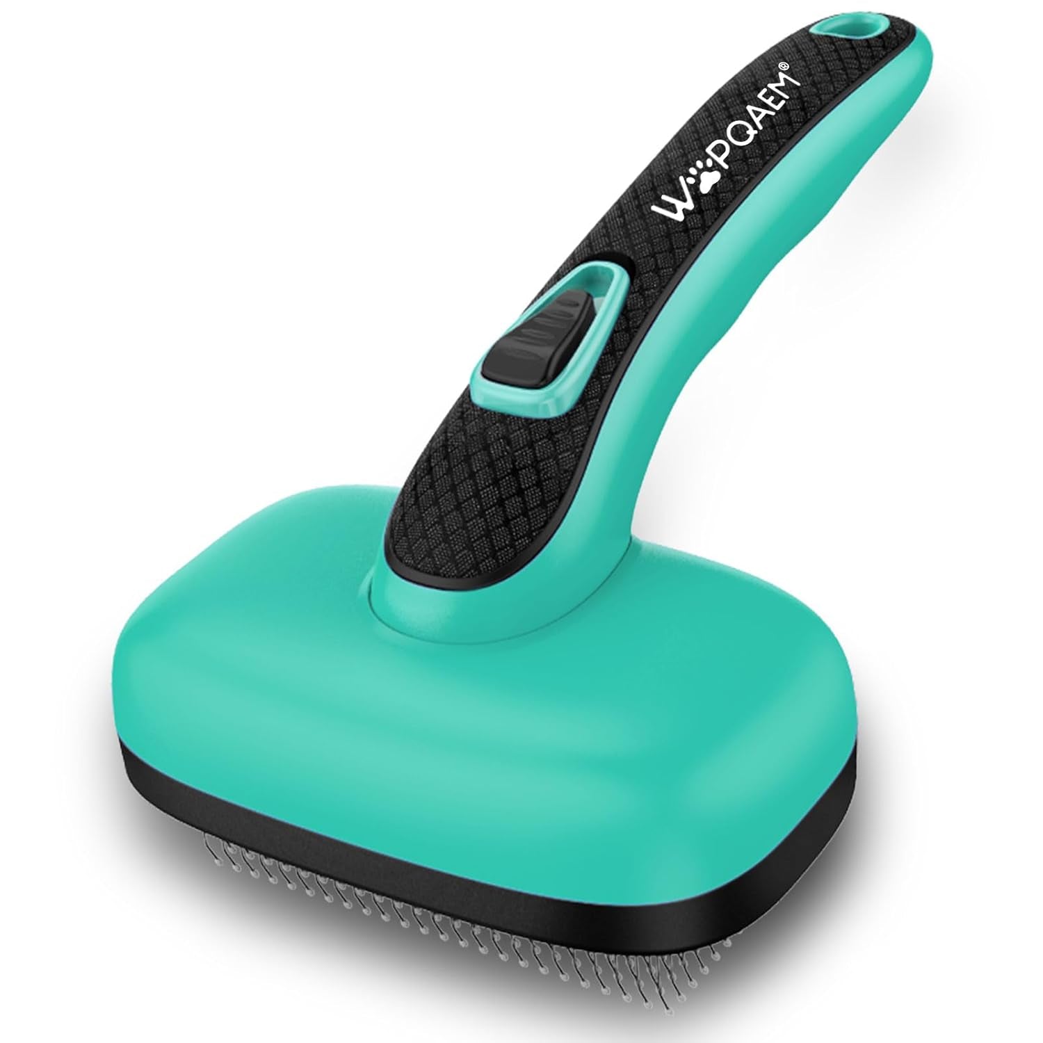 Self Cleaning Slicker Brush for Dog and Cat Deshedding, Green | Shedding Brush for Dogs & Cats, One-Click Retractable Bristles for Easy Cleaning Flying Hair at Home