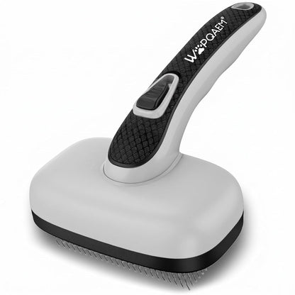 Self Cleaning Slicker Brush for Dog and Cat Deshedding, Green | Shedding Brush for Dogs & Cats, One-Click Retractable Bristles for Easy Cleaning Flying Hair at Home