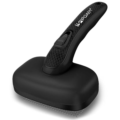 Self Cleaning Slicker Brush for Dog and Cat Deshedding, Green | Shedding Brush for Dogs & Cats, One-Click Retractable Bristles for Easy Cleaning Flying Hair at Home