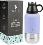 Portable Dog Water Bottle with 2 Removable Water Bowls for Dogs – Leak-Proof Portable Dog Water Bottle - Travel Accessories for Dogs - 32Oz - Blue
