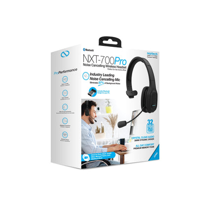 Naztech NXT-700 Noise-Cancelling Headset - 32hr Battery, Multipoint Calls