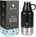 Portable Dog Water Bottle with 2 Removable Water Bowls for Dogs – Leak-Proof Portable Dog Water Bottle - Travel Accessories for Dogs - 32Oz - Blue