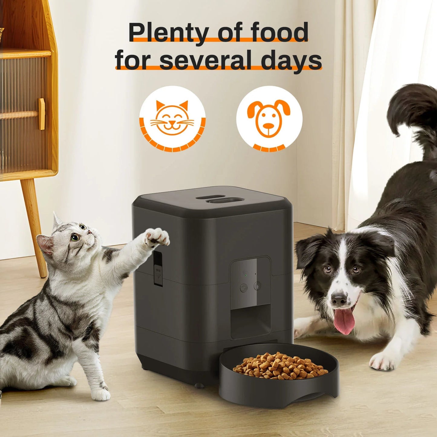 HEYBO Smart Pet Feeder - Automatic, App-Controlled, 2L for Cats & Small Dogs