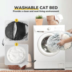 Cat Bed, Plush Hooded Cat Beds for Indoor Cats | Warm Soft Plush Comfortable Removable Washable Non-Slip Bottom