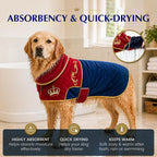 Aristocian Dog Bathrobe, Dog Grooming Supplies, Absorbent Towels for Dogs, Quick Drying Dog Bathrobe, Dog Bath Supplies, Dog Towel, Dog Robe, Dog Pajamas, Dog Clothes for Large Dogs, Dog Accessories