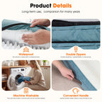 Extra Large Orthopedic Dog Bed Waterproof Pet Sofa Bed Four-Sided Bolster Cushion with Removable Washable Cover for Big Dogs Blue