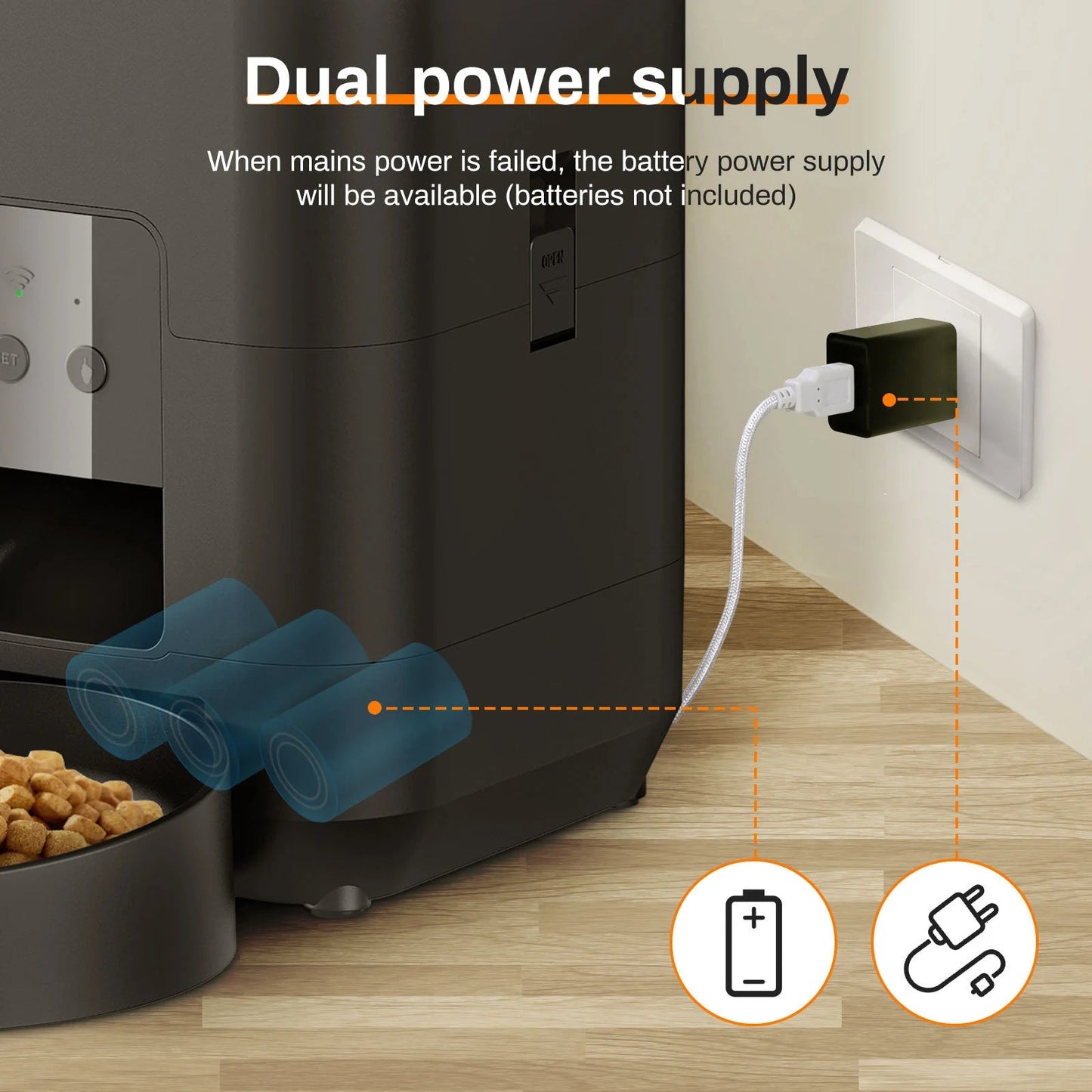HEYBO Smart Pet Feeder - Automatic, App-Controlled, 2L for Cats & Small Dogs