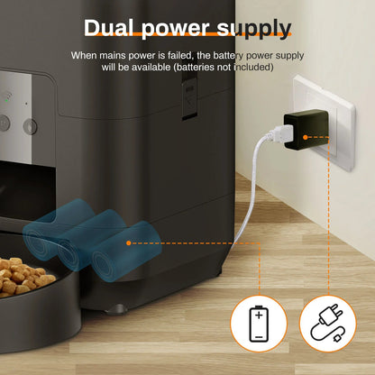 HEYBO Smart Pet Feeder - Automatic, App-Controlled, 2L for Cats & Small Dogs