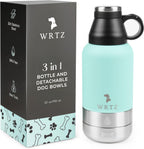 Portable Dog Water Bottle with 2 Removable Water Bowls for Dogs – Leak-Proof Portable Dog Water Bottle - Travel Accessories for Dogs - 32Oz - Blue