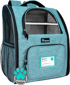 Dog Backpack Carrier for Small Medium Dogs Large Cats up to 18 Lbs, 2 Side Entry, Structured No-Collapse Frame, Airline Approved Ventilated Pet Backpack for Hiking Camping Travel, Grey