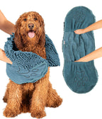 Dog Gone Smart the Dirty Dog Shammy - Antimicrobial Microfiber Dog Towel for Odor Control, Fast-Drying Plush, Dual Hand Pockets & Elastic, Super Absorbent, Machine Washable, 31 X 13 In, Grey